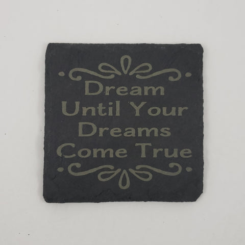 Laser Engraved Slate Drink Coasters - Inspirational