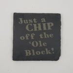 Laser Engraved Slate Drink Coasters - Coaster Comedy