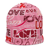 Love Print Pink Beanie