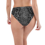 Silver Reptile High-Waisted Bikini Bottom