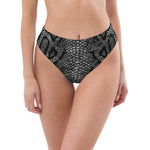 Silver Reptile High-Waisted Bikini Bottom