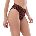 Scarlet Reptile High-Waisted Bikini Bottom