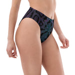 Purple Reptile High-Waisted Bikini Bottom
