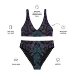 Purple Reptile High-Waisted Bikini Set