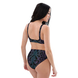 Purple Reptile High-Waisted Bikini Set