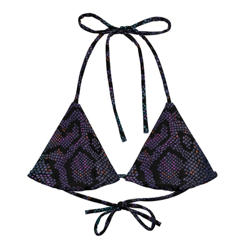 Purple Reptile String Bikini Top