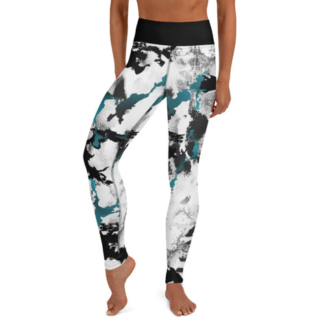 Teal Splash Yoga Leggings